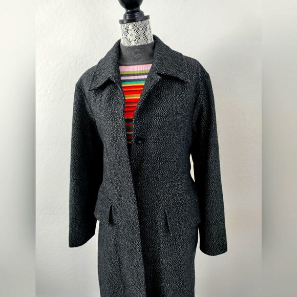 COS Black Belted Wool Coat Long Oversized Size 6 - Picture 2 of 7